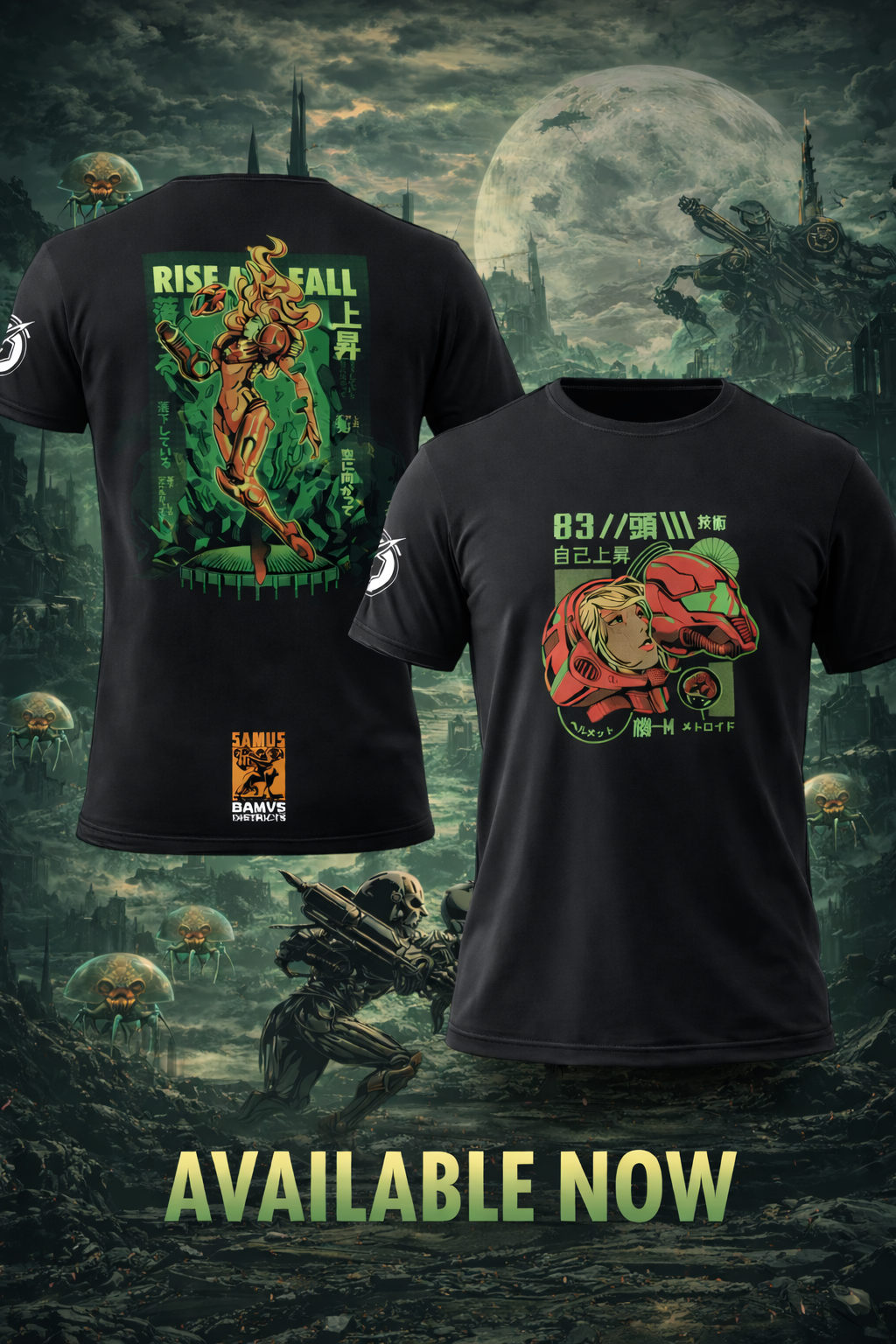 Polera negra inspirada en Metroid