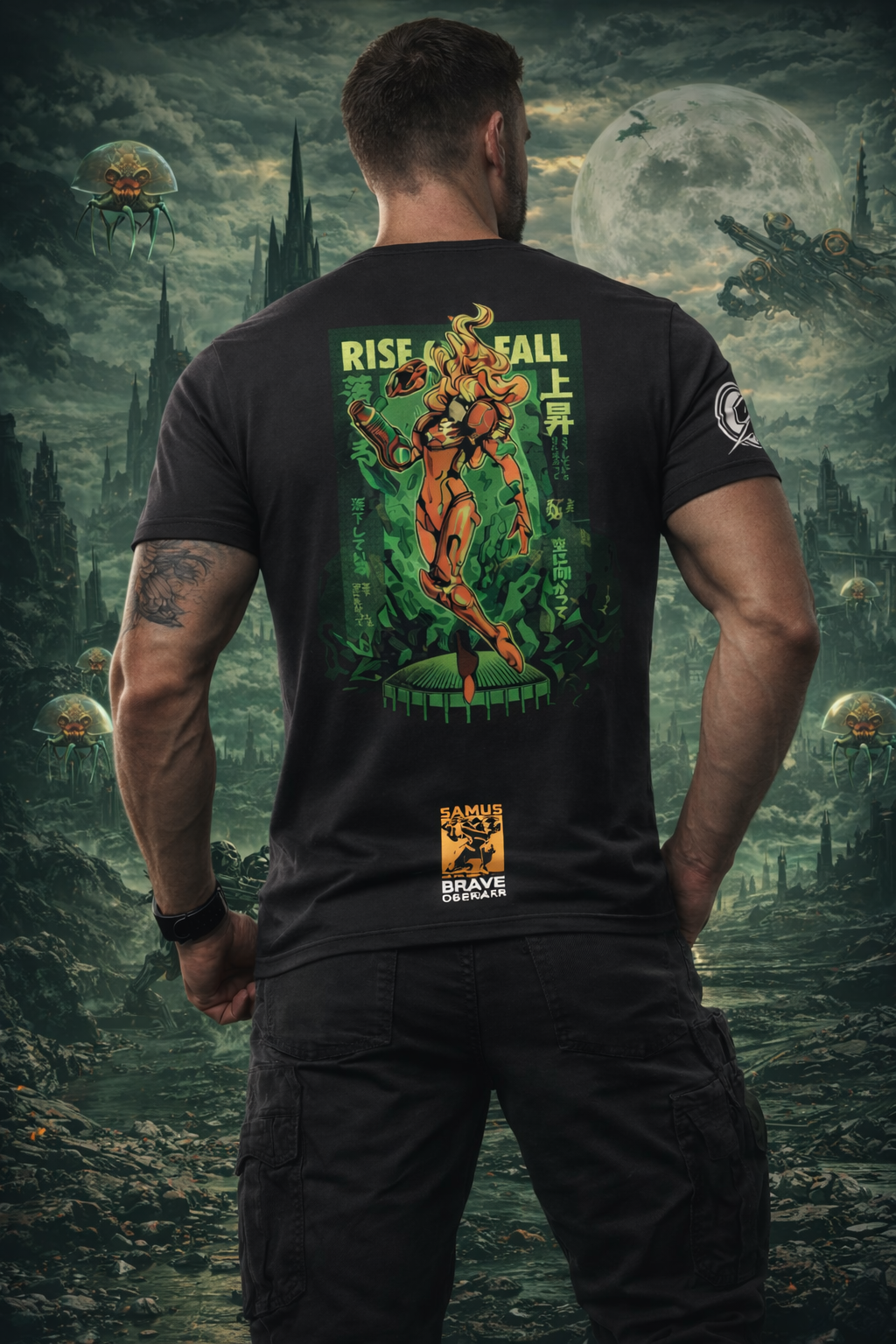 Polera negra inspirada en Metroid