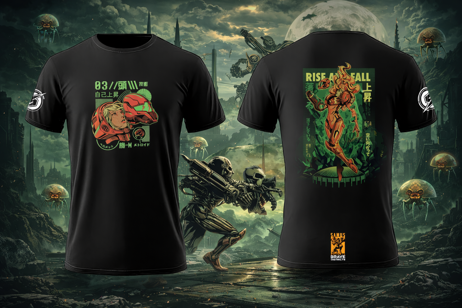 Polera negra inspirada en Metroid